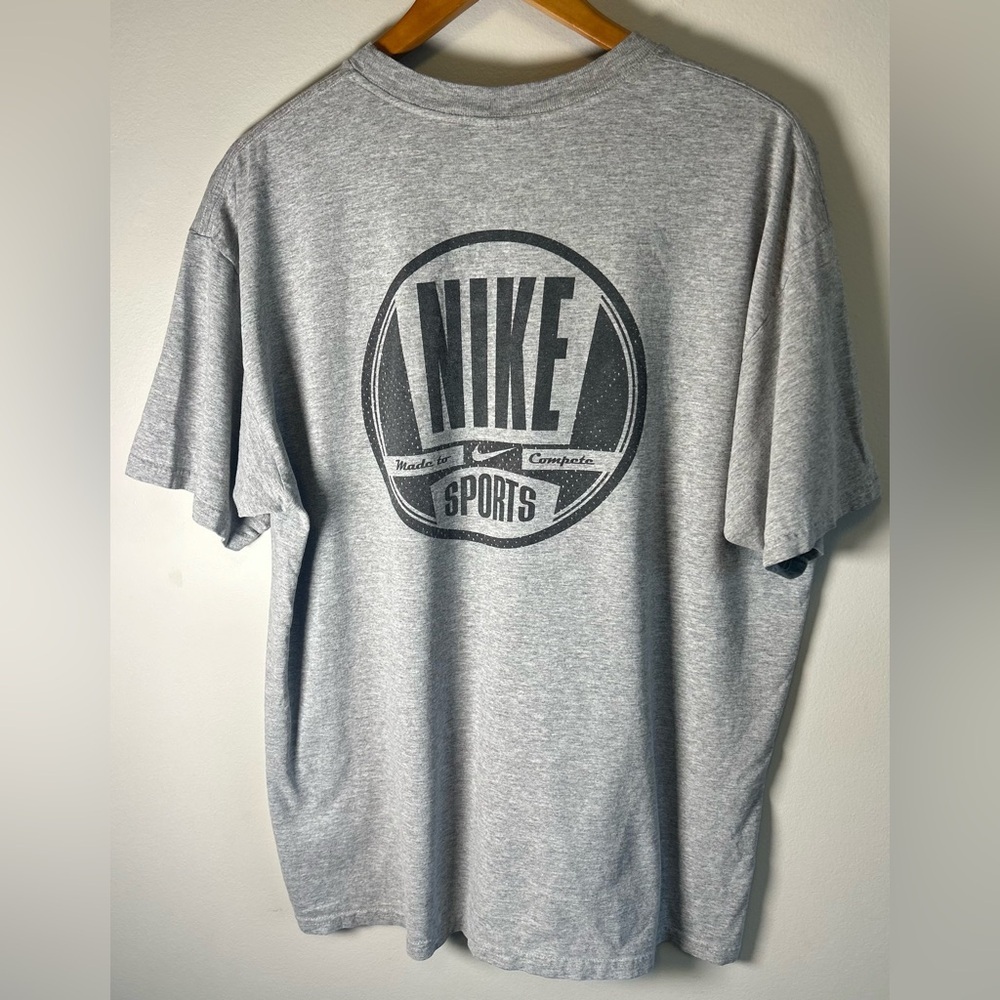 Vintage Nike Sports Men’s Gray T-shirt Sz L Made To Compete Graphic Mexico Y2K
